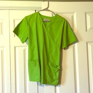 Lime green scrub top